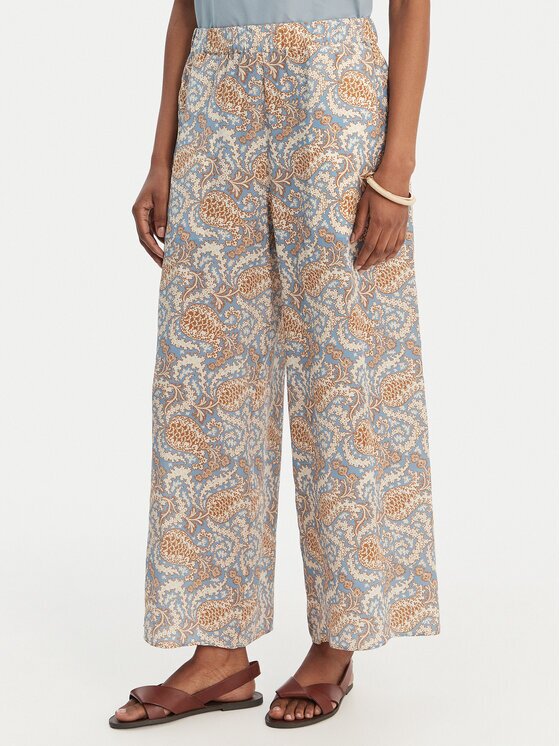 Weekend Max Mara Pantaloni culotte Nirvana 2615131132 Albastru celest Loose Fit