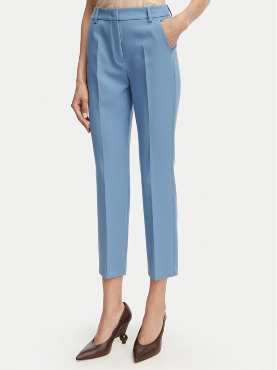 Weekend Max Mara Pantaloni din material Rana 2615131021 Albastru celest Slim Fit
