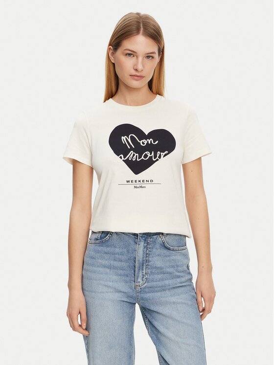 Weekend Max Mara Tricou Vello 2515971051 Écru Regular Fit