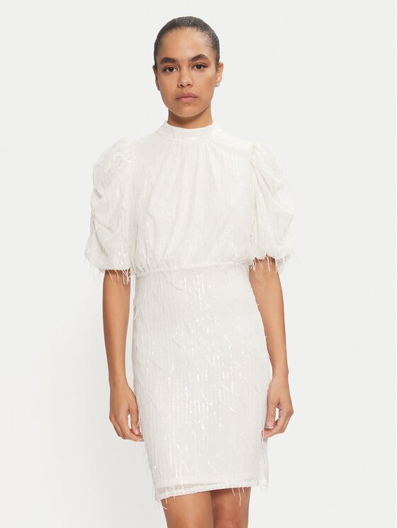 YAS Rochie cocktail Elza 26035567 Écru Regular Fit