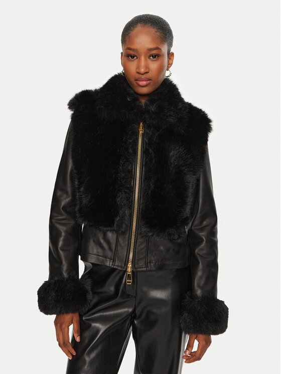 Yes London Geacă de piele NP1994 Negru Regular Fit