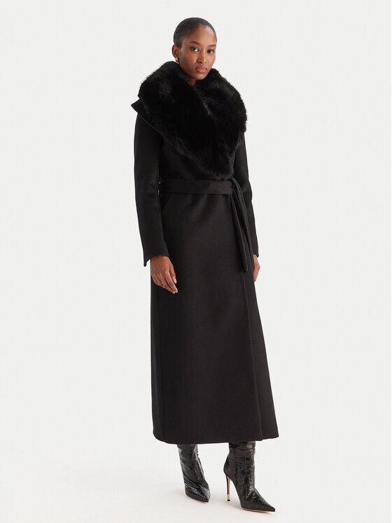 Yes London Palton de lână CD1218 Negru Regular Fit
