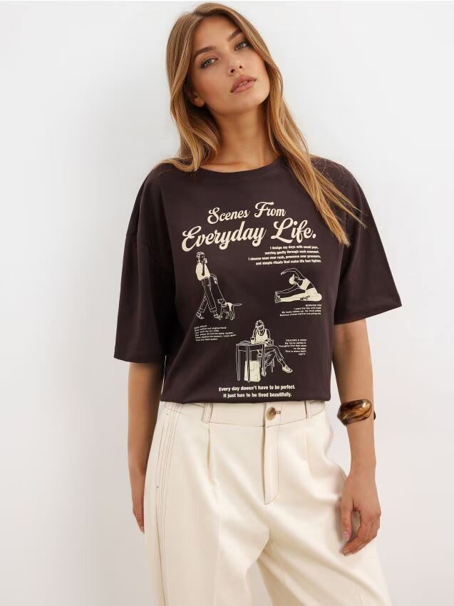 Mohito Tricou din bumbac cu imprimeu