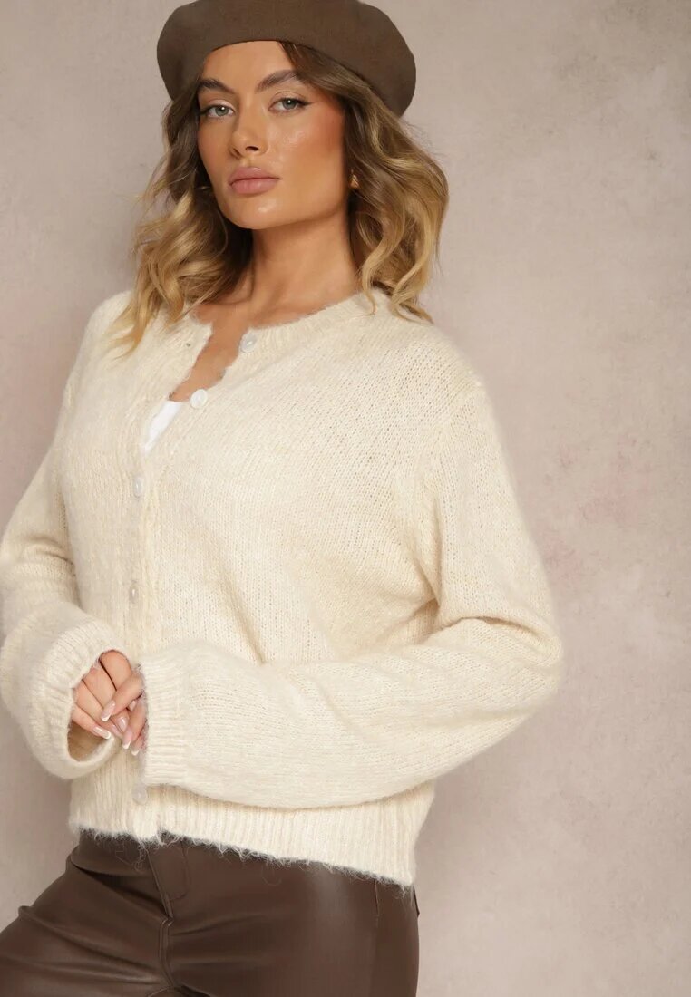 acajo Cardigan Bej Clasic cu croială dreaptă Riavara