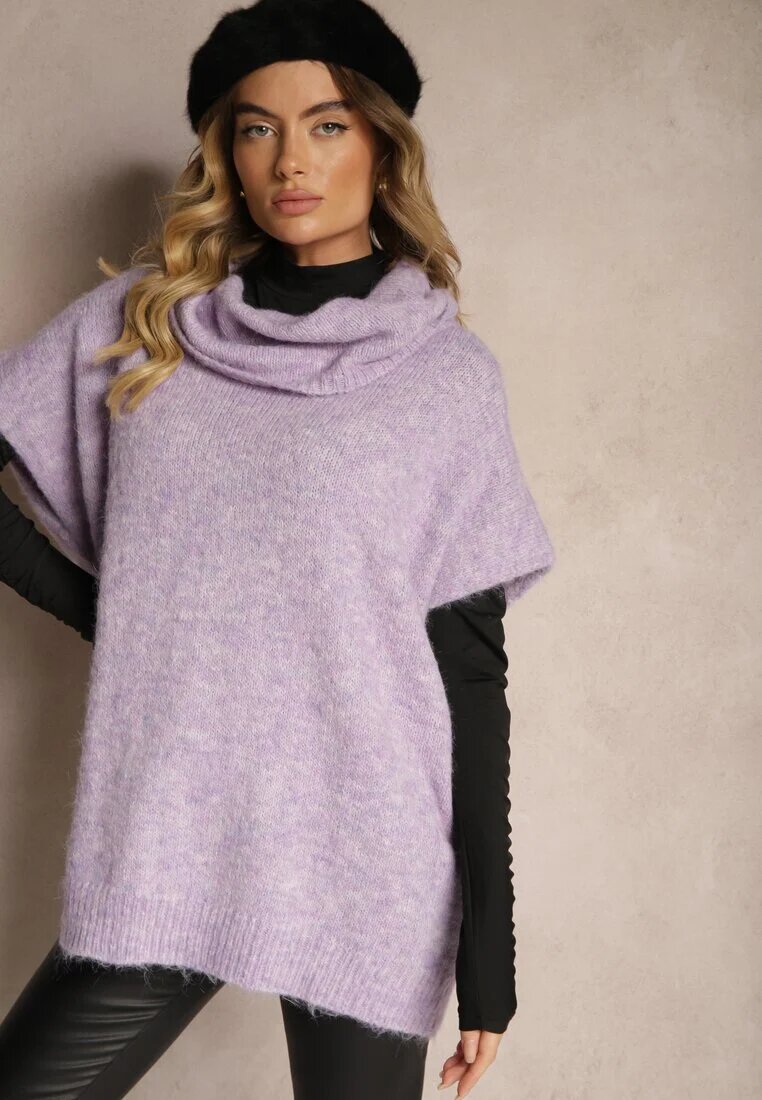 acajo Maletă Violet cu Mânecă Scurtă cu Croi Liliac Miadorae