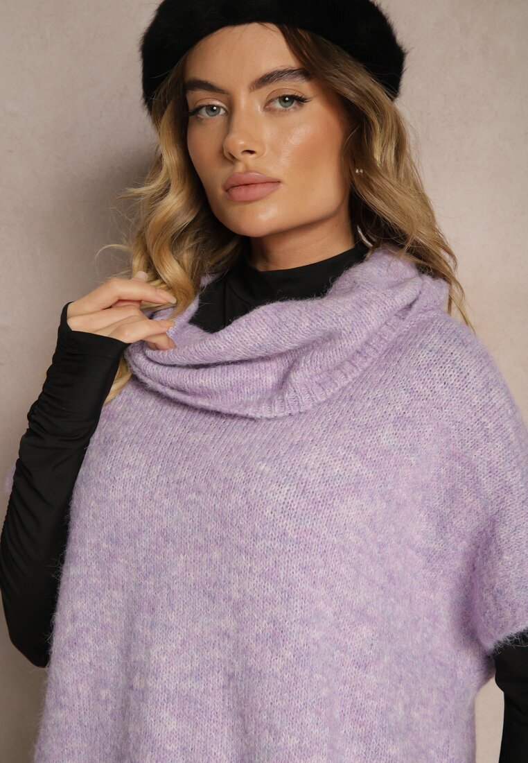 acajo Maletă Violet cu Mânecă Scurtă cu Croi Liliac Miadorae