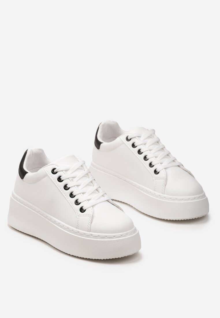  Adidași Alb-Negru pe Platformă la modă Broida