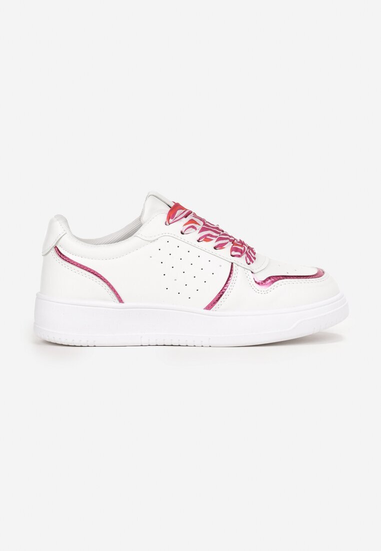  Adidași Alb-Roz cu Șireturi Colorate și Inserții Metalice Lania