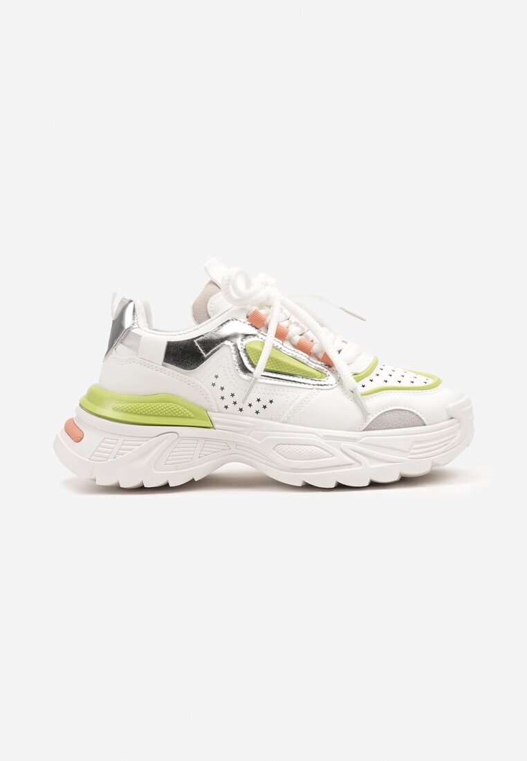  Adidași Alb-Verzi în Stil Streetwear pe Talpă Reliefată Nelasea