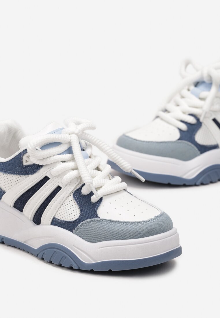  Adidași Albaștri pe talpă groasă cu sclipici Lenema