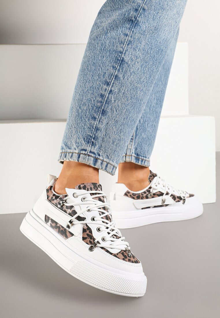  Adidași Albi cu model leopard Doridi