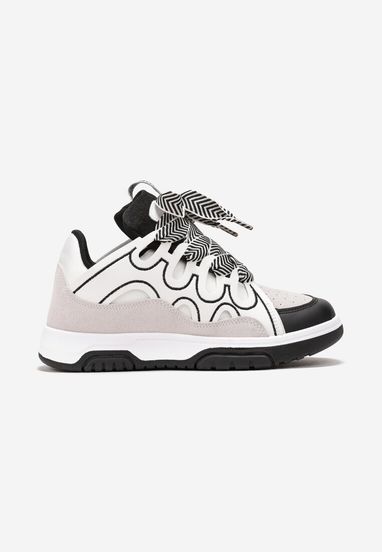  Adidași Albi cu Șireturi Late Nolita