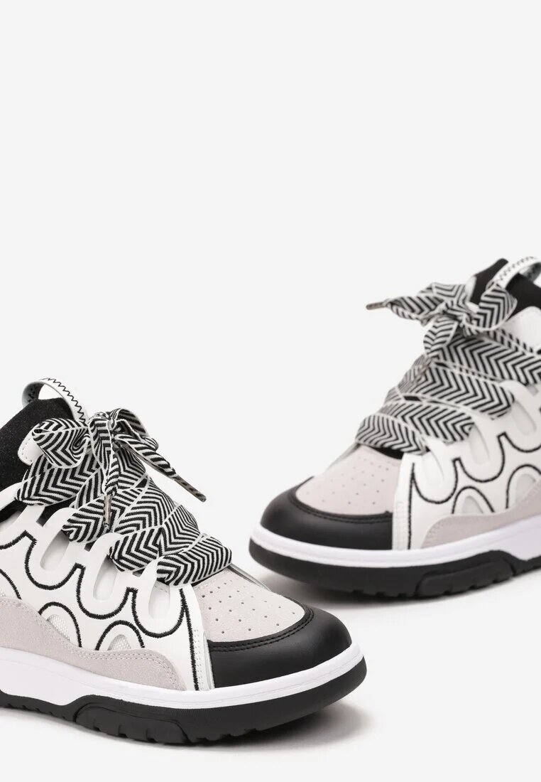  Adidași Albi cu Șireturi Late Nolita