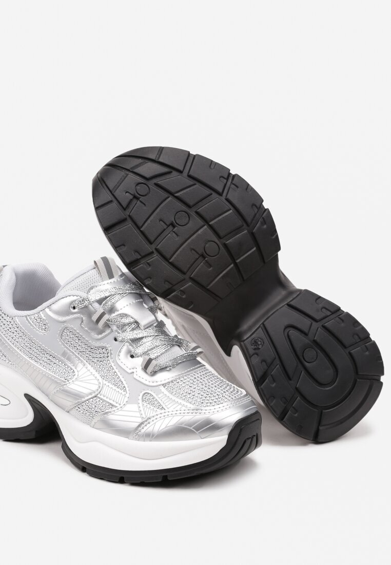 Adidași Argintii Cu Sclipici în stil Streetwear pe talpă de spumă Felindris