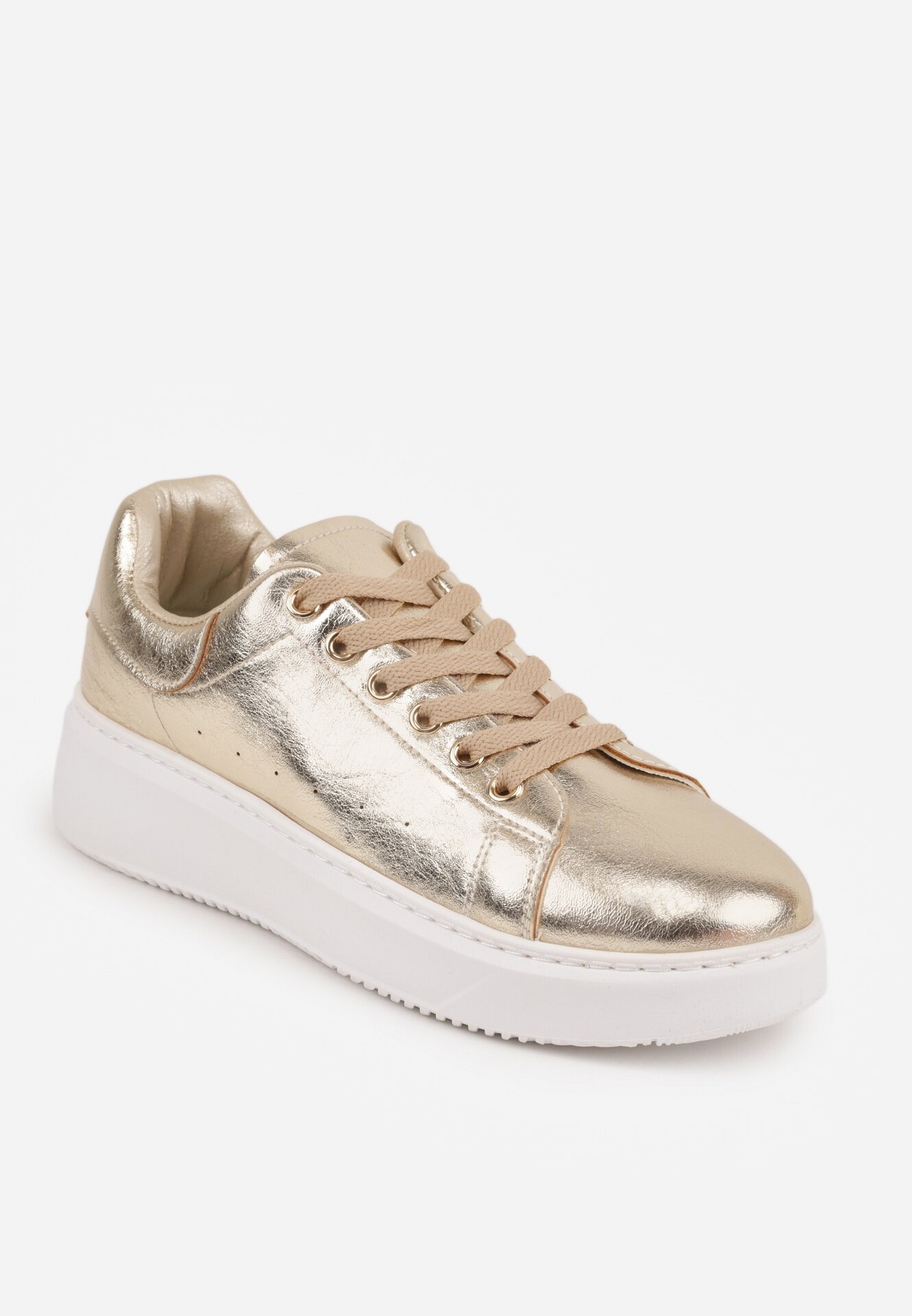  Adidași Aurii Metalici Vices cu Talpă Plată Syliel