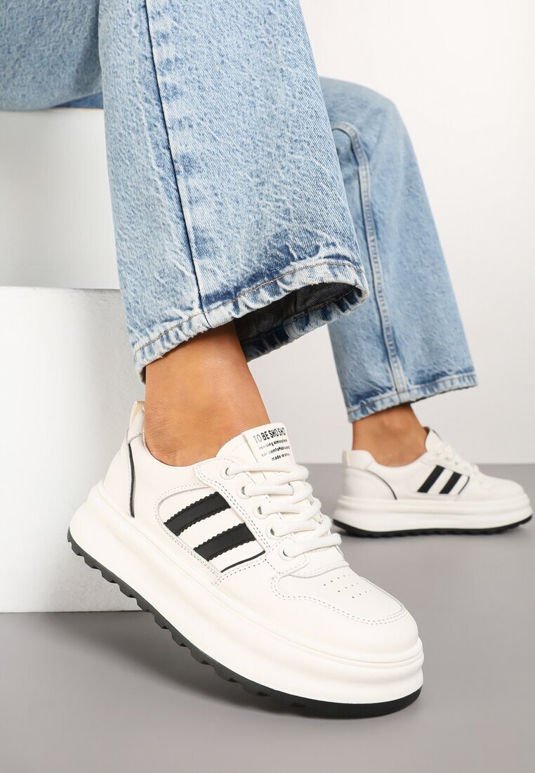  Adidași Bej-Negru cu Model Geométric Fonawia