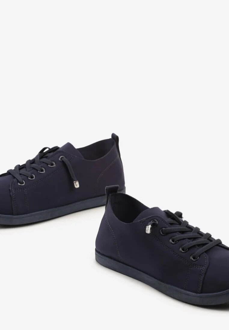  Adidași Bleumarin Cu șireturi Cu pietre decorative Pe talpă plată Iiloeva