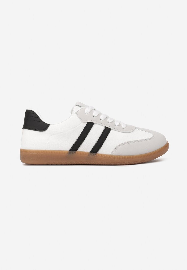  Adidași Casual Albi din piele întoarsă ecologică cu talpă plată Pemeriana
