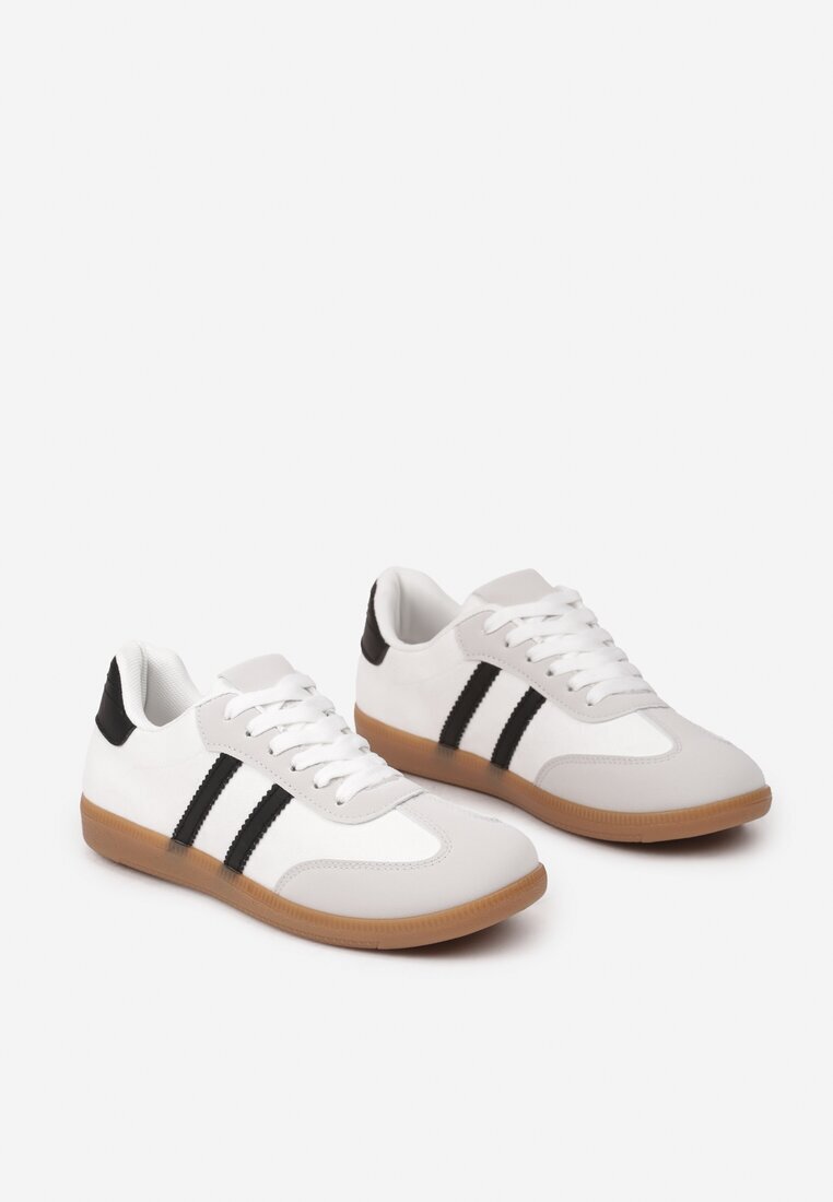  Adidași Casual Albi din piele întoarsă ecologică cu talpă plată Pemeriana