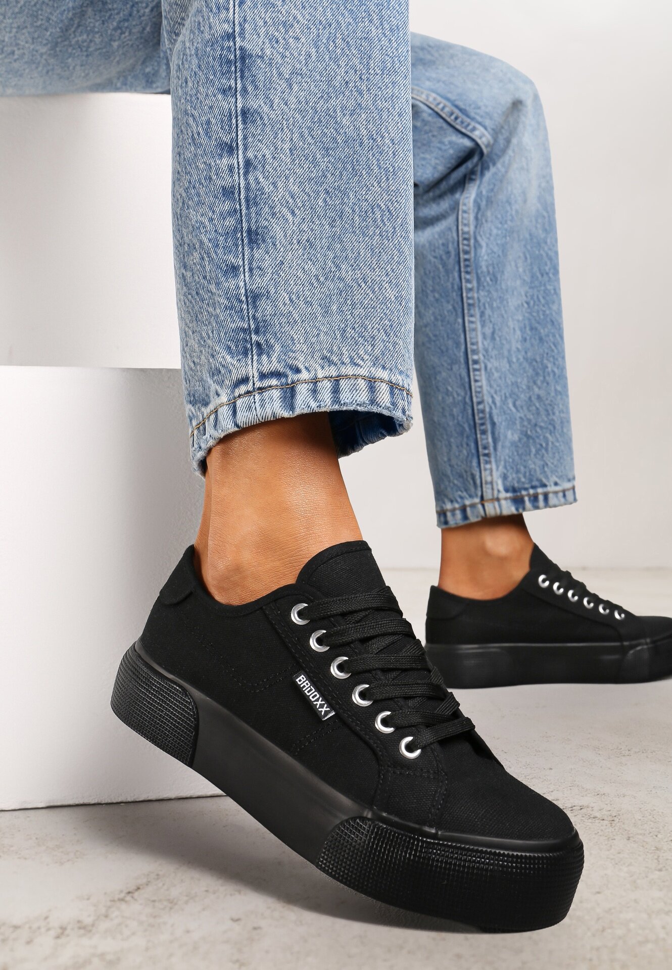  Adidași Casual Negre până la gleznă cu platformă cu șireturi Reapita