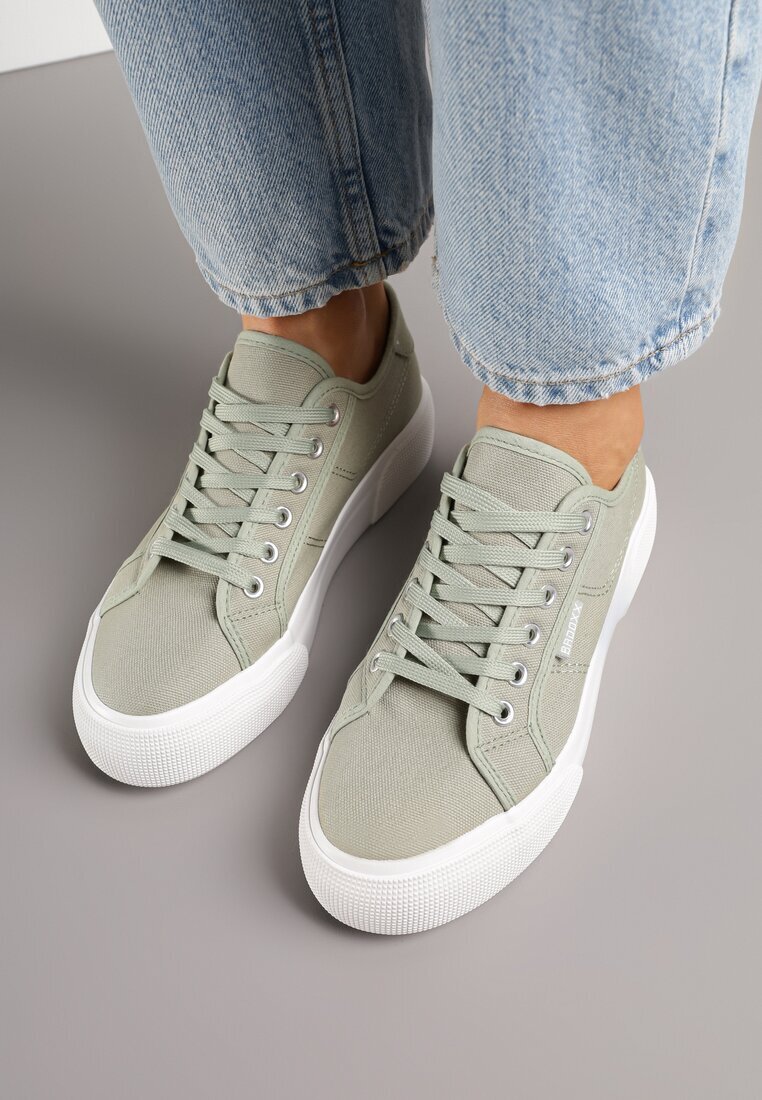  Adidași Casual Verde până la gleznă cu platformă cu șireturi Reapita