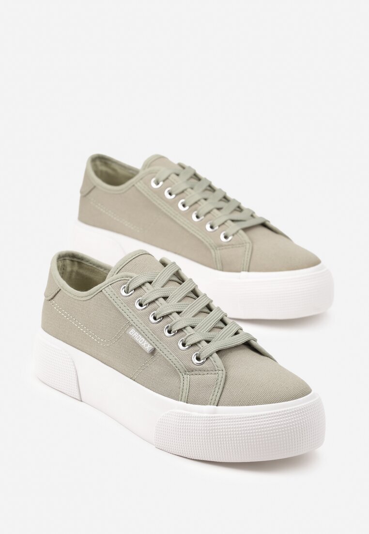  Adidași Casual Verde până la gleznă cu platformă cu șireturi Reapita