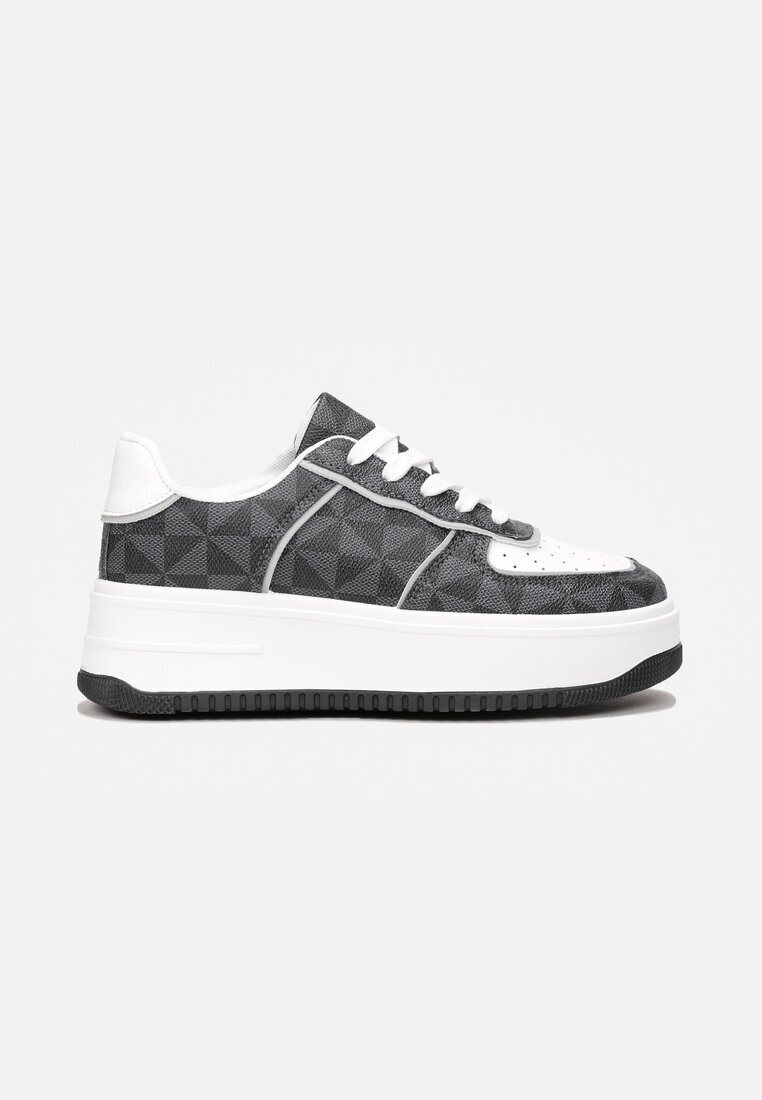  Adidași Gri cu Model Geometric pe Platformă Vihid