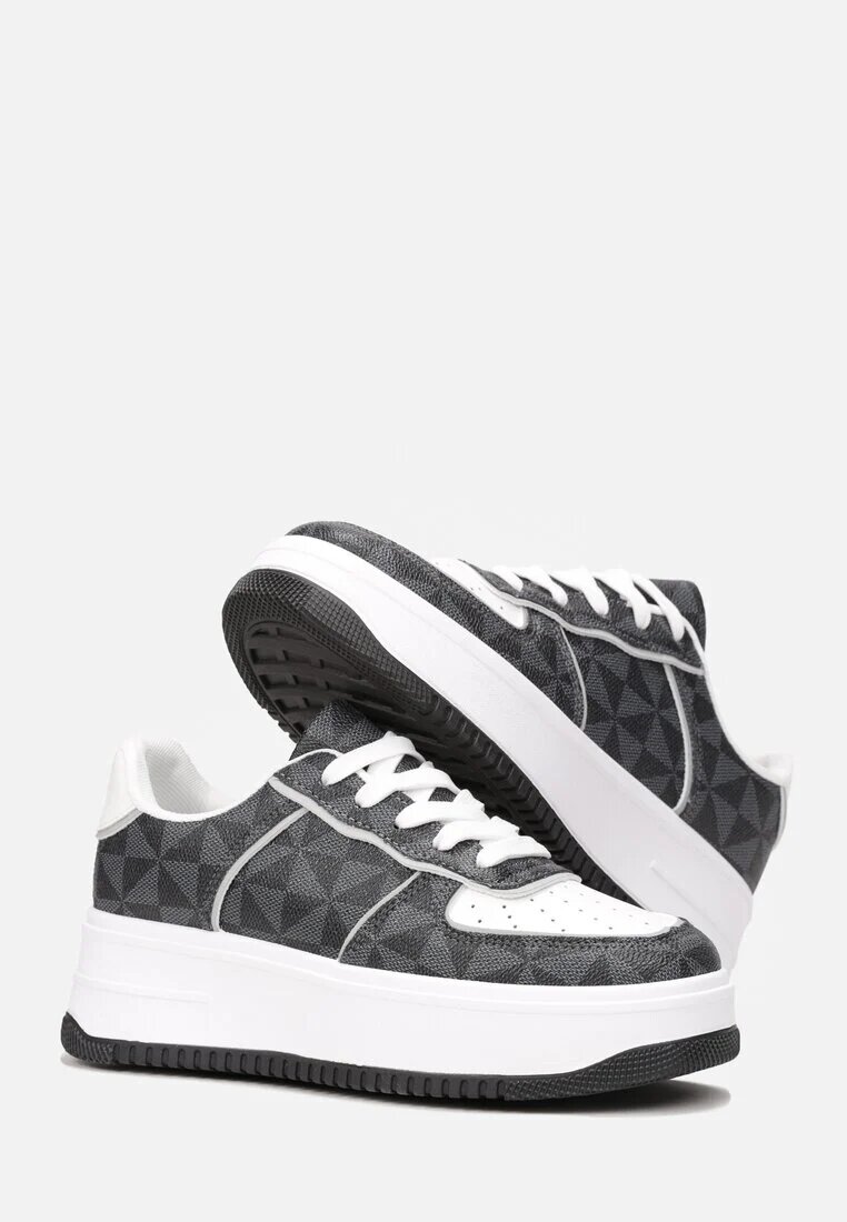 Adidași Gri cu Model Geometric pe Platformă Vihid