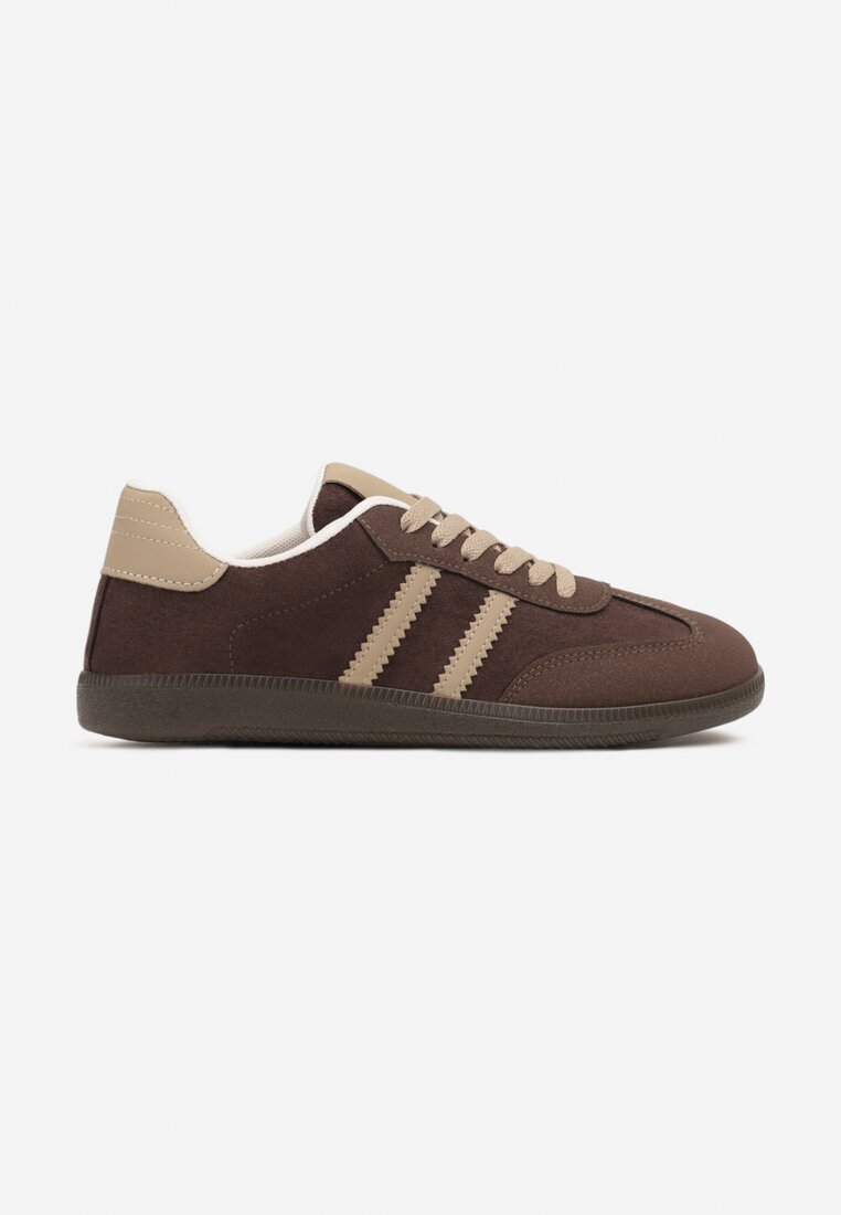  Adidași Maro Casual din piele întoarsă ecologică cu talpă plată Pemeriana