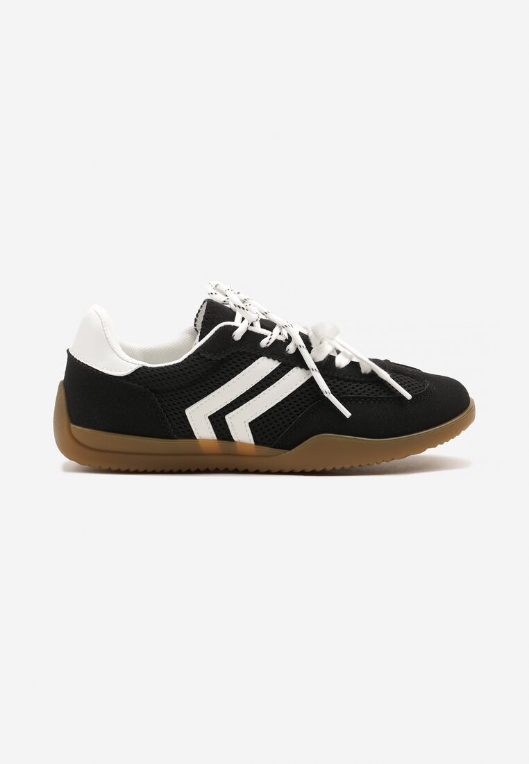  Adidași negri în stil tenis decorați cu model geometric Teloriella