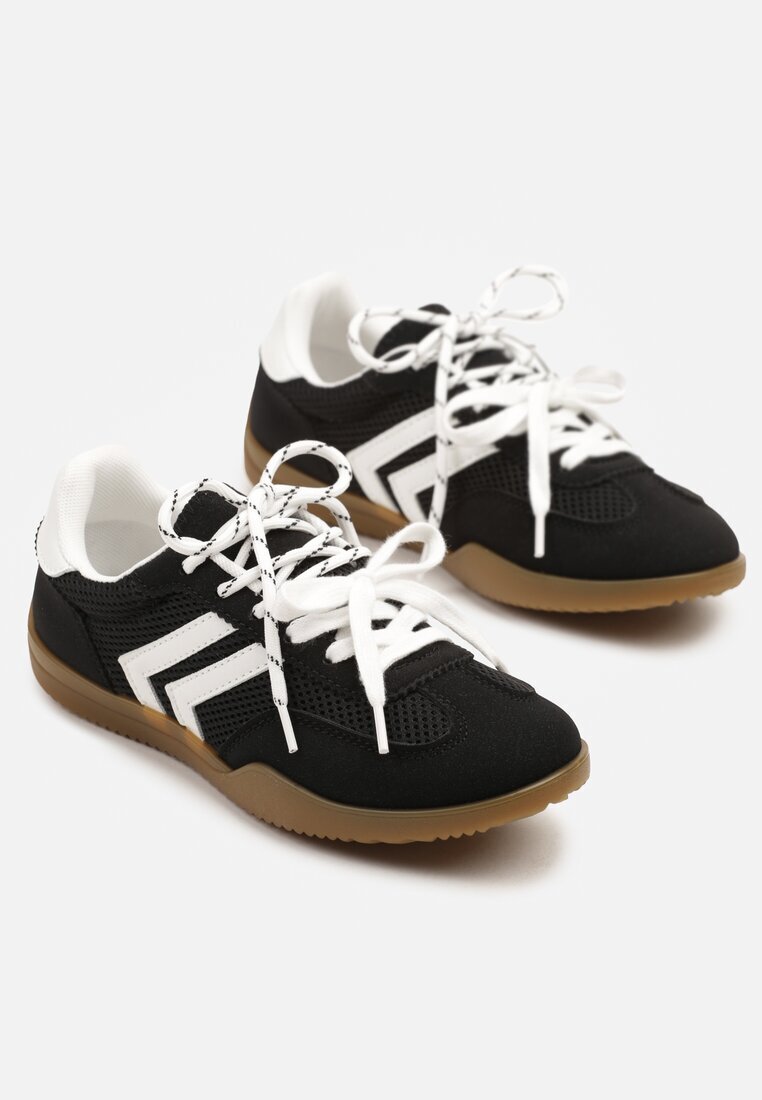  Adidași negri în stil tenis decorați cu model geometric Teloriella