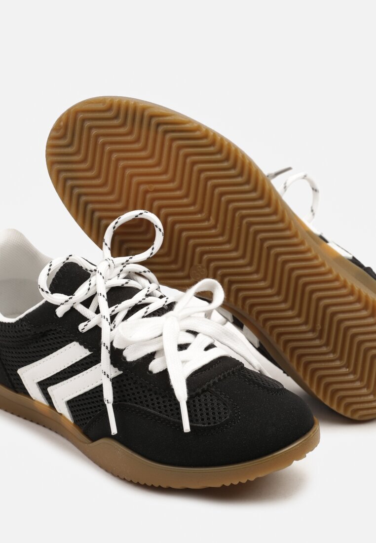  Adidași negri în stil tenis decorați cu model geometric Teloriella