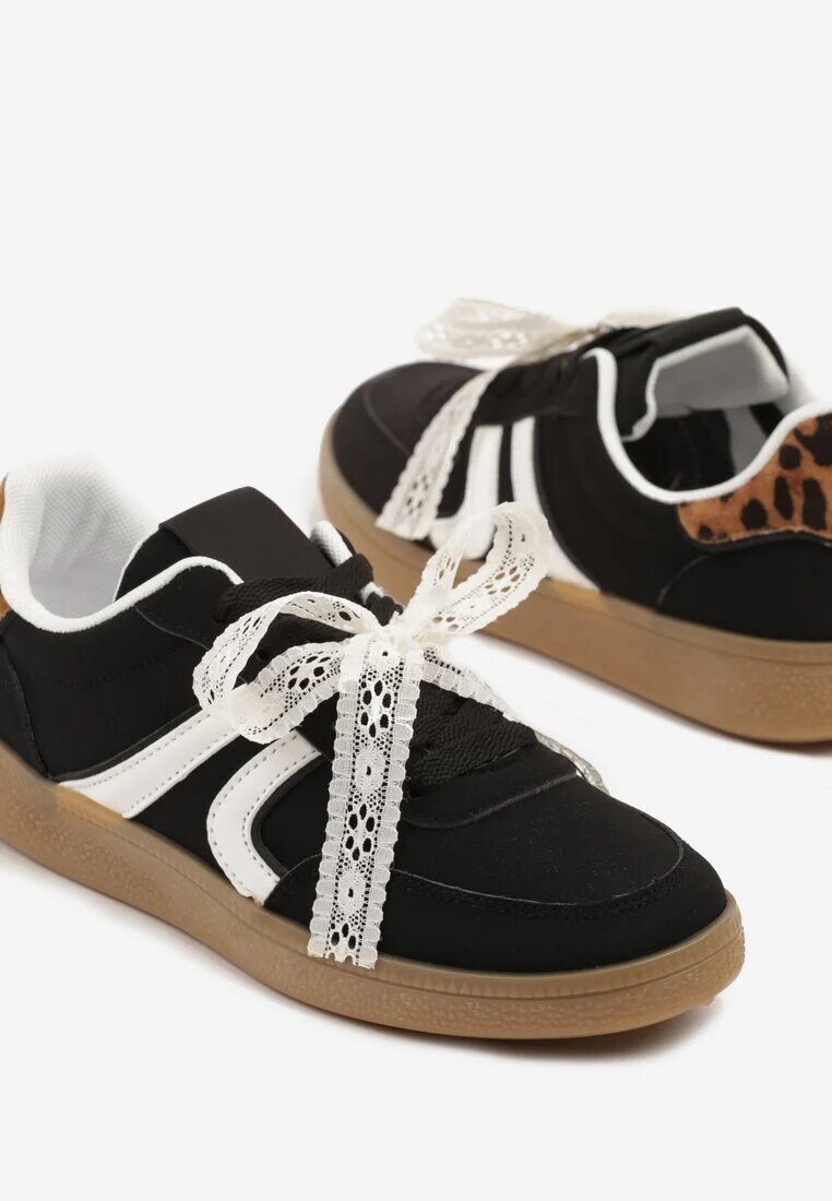  Adidași Negri Tip Teniși Iconici cu Panglică Decorativă Detașabilă Korilinda
