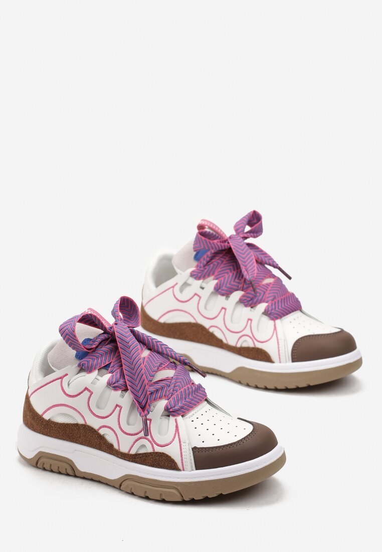  Adidași Roz-Alb Decorate cu Sclipici cu Șireturi Originale Patricie