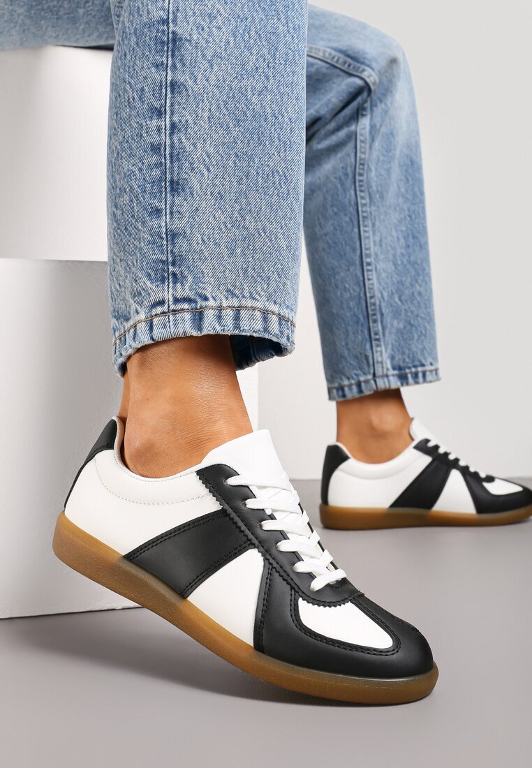 Adidași Tenisi Negru-Alb cu Cusături Decorative Sumina