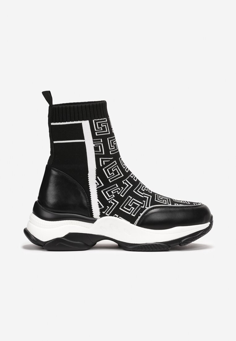  Adidași Tip șosetă Negre cu talpă groasă și plată Parnelia