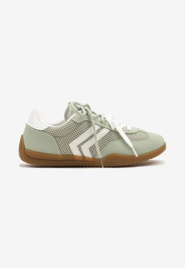  Adidași verde deschis în stil teniși decorați cu model geometric Teloriella