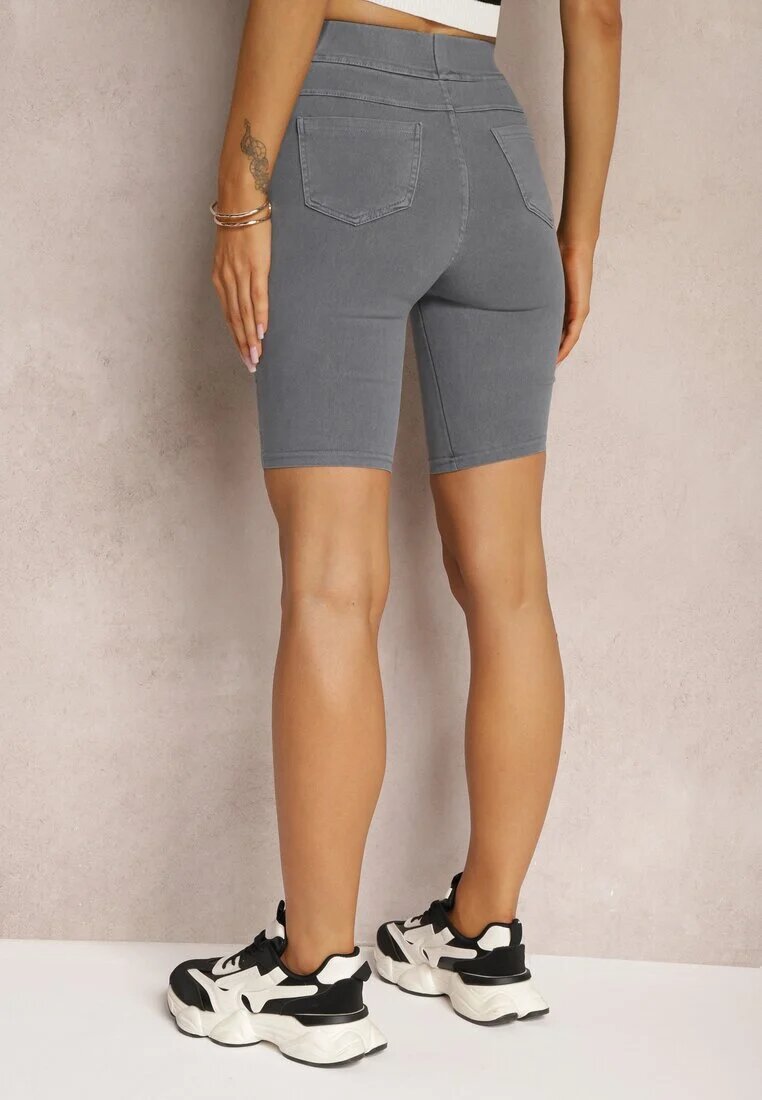 alina Pantaloni scurți Albastru închis cu elastic în talie High Waist Lorolia
