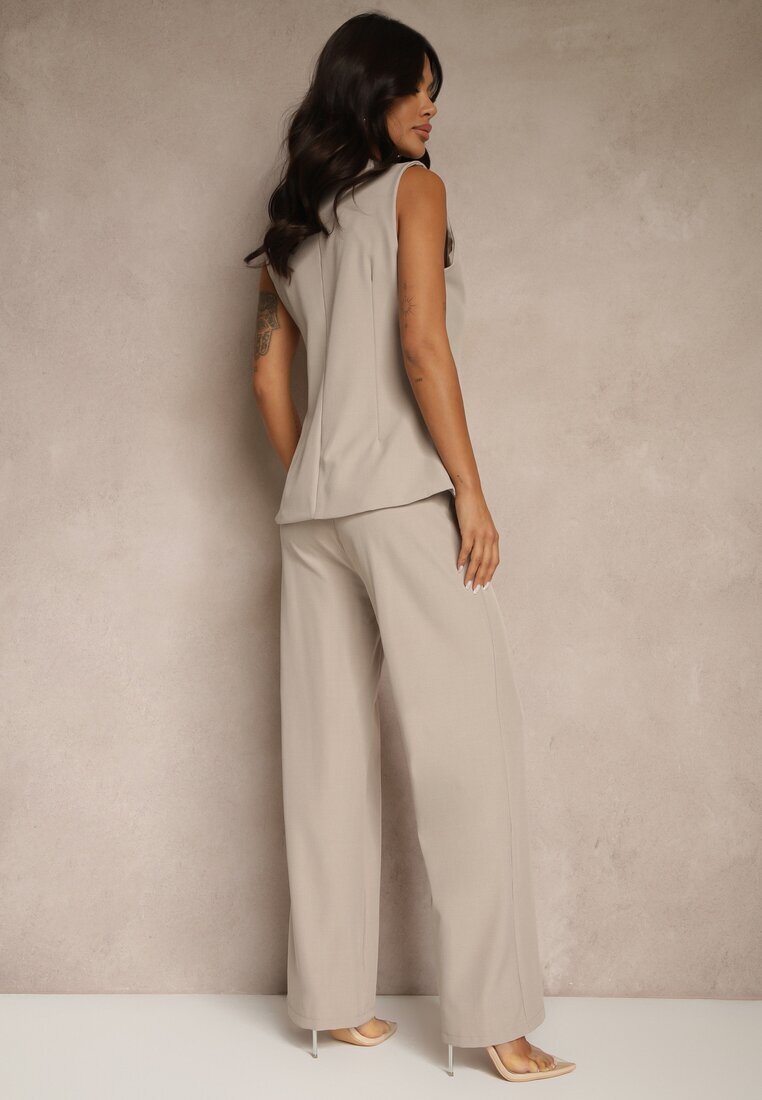 allyson Complet Gri în stil costum Vestă și Pantaloni Filavelle