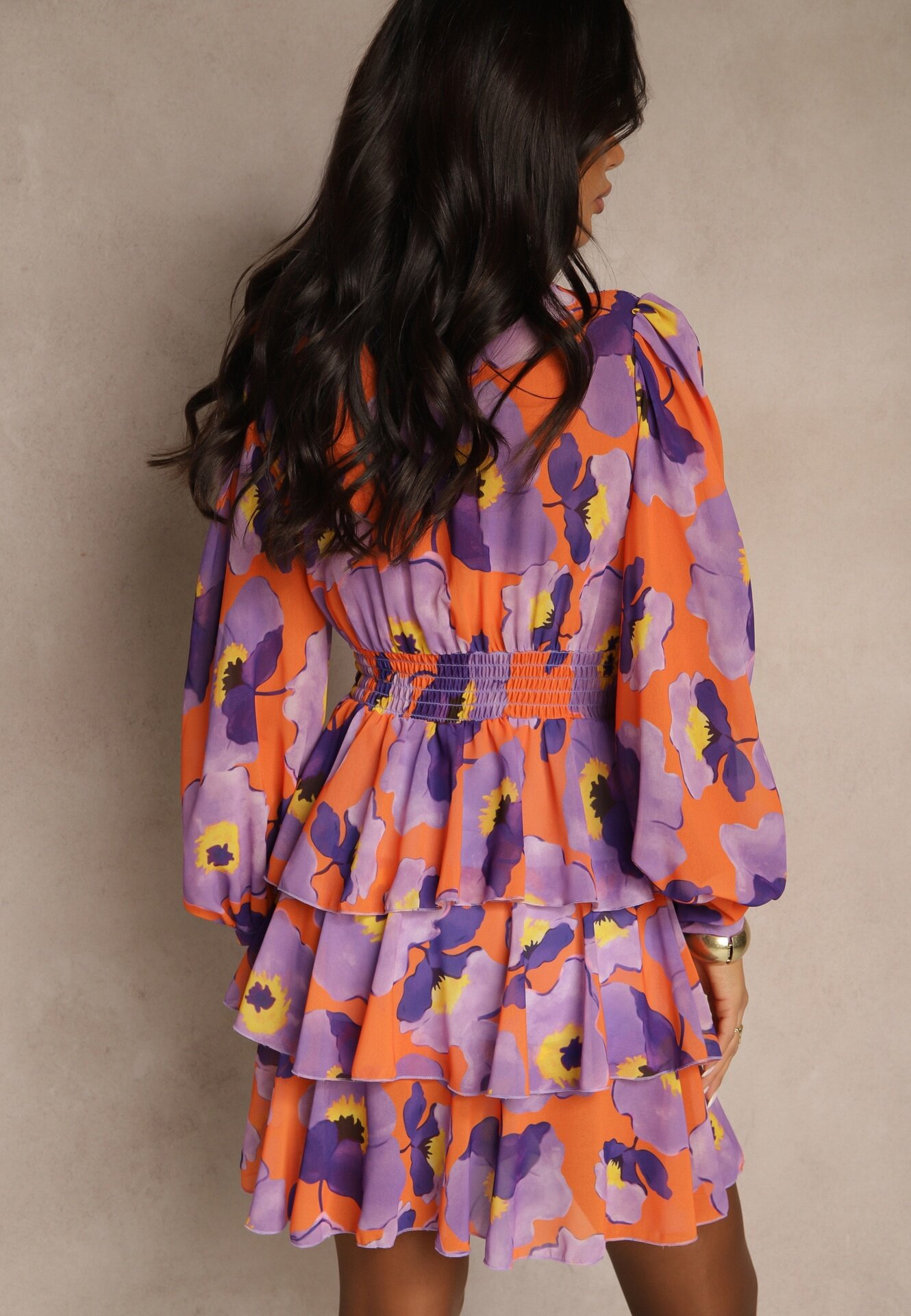 allyson Rochie Mini Violetă cu Volane Baelyn