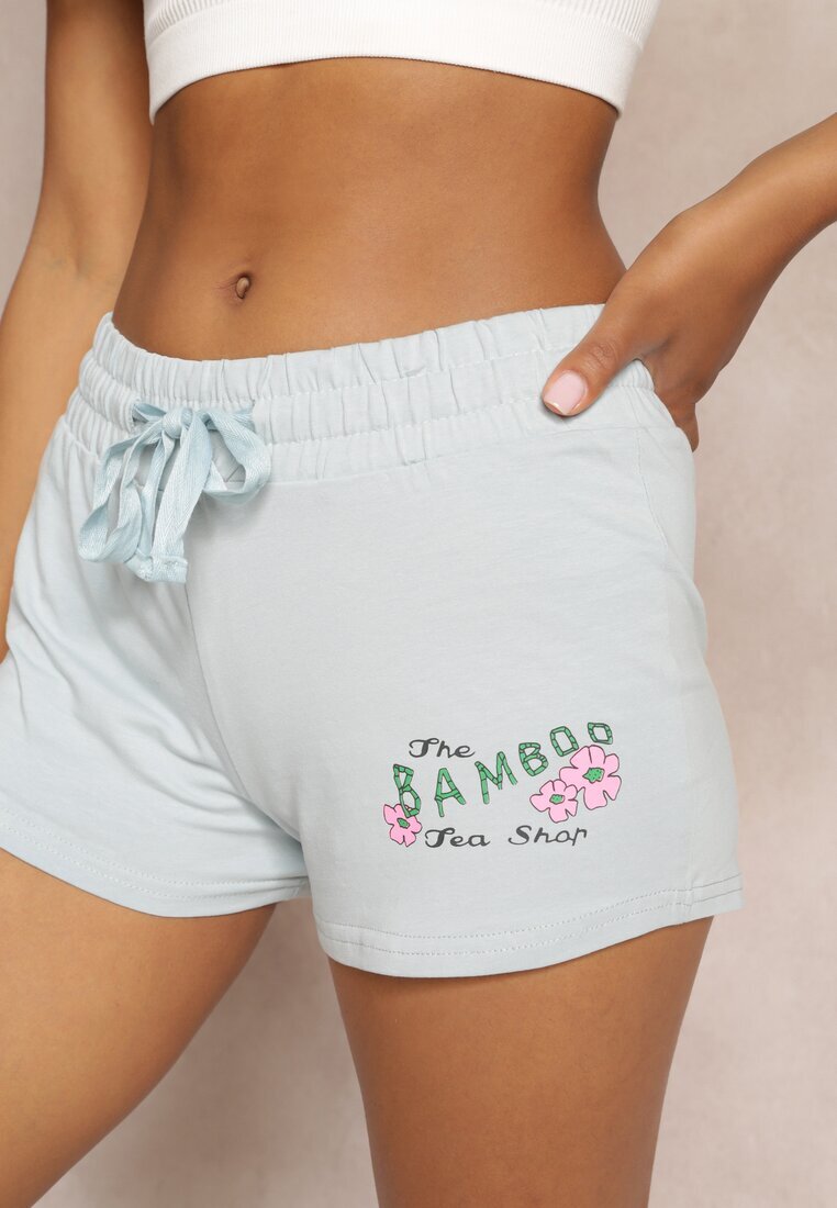 alnwick Pantaloni scurți de trening albastri cu elastic în talie și imprimeu decorativ Kelta