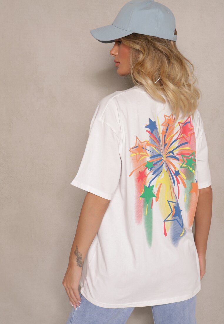 ambitionfly Tricou Alb Oversize cu Inscripție Imprimată Ilorella