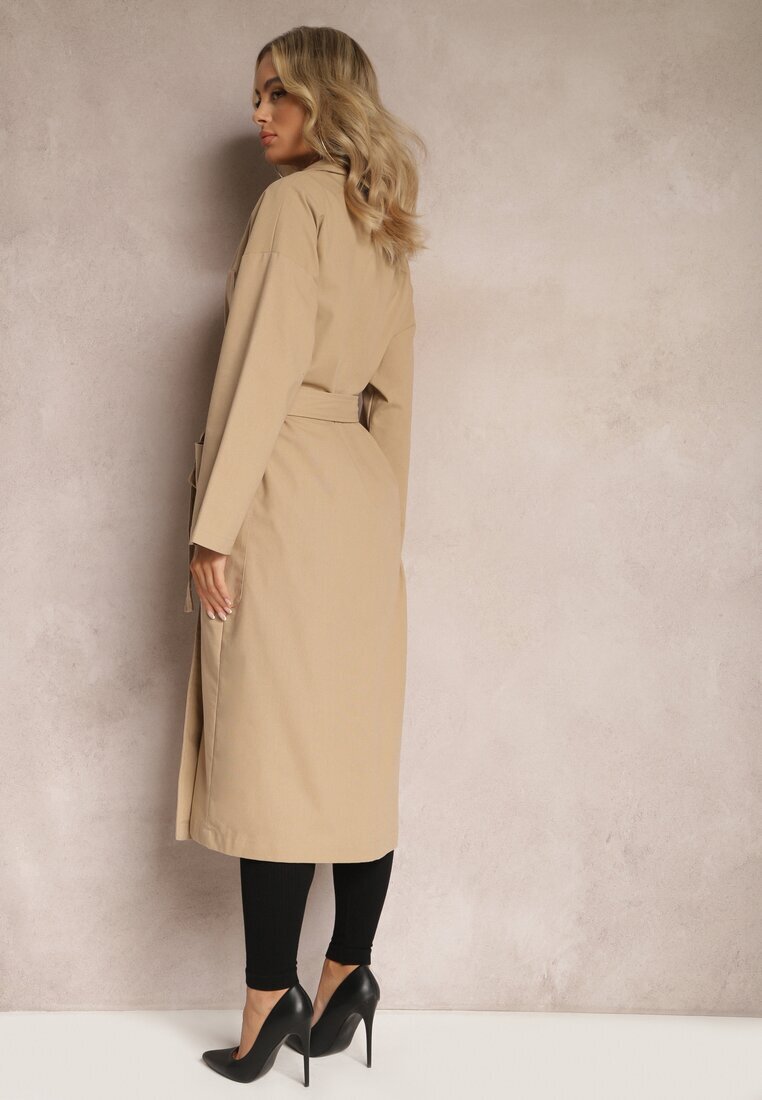 ann gissy Palton bej cu cordon Oversize Terethia