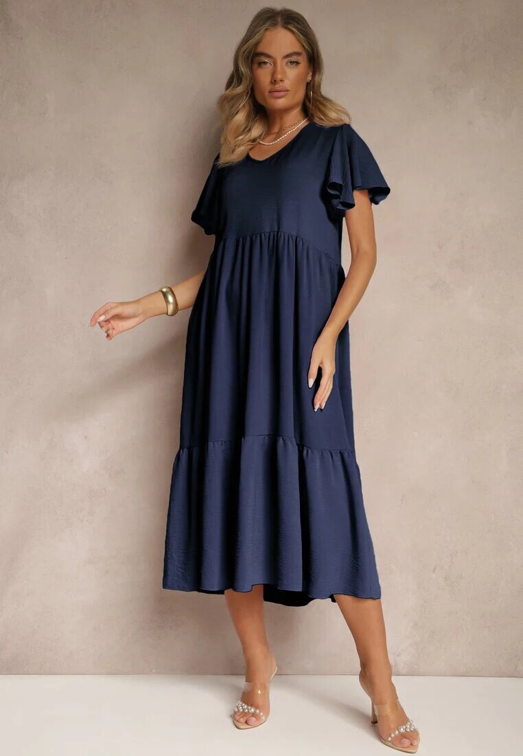 ann gissy Rochie Bleumarin Cloș din Vâscoză în stil casual Filarenna
