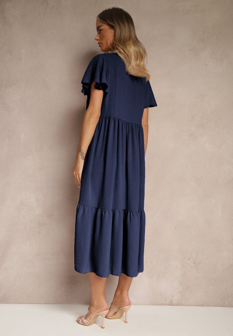ann gissy Rochie Bleumarin Cloș din Vâscoză în stil casual Filarenna