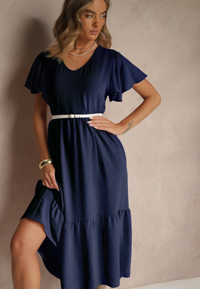 ann gissy Rochie Bleumarin Cloș din Vâscoză în stil casual Filarenna