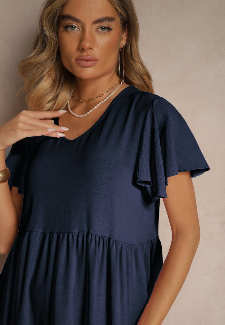 ann gissy Rochie Bleumarin Cloș din Vâscoză în stil casual Filarenna