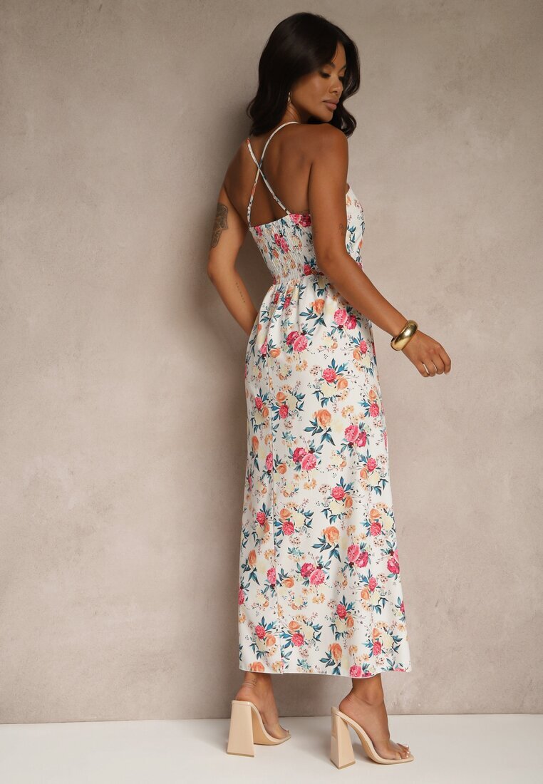ann gissy Rochie Evazată Roz din Viscoză cu Imprimeu Floral Nalivie