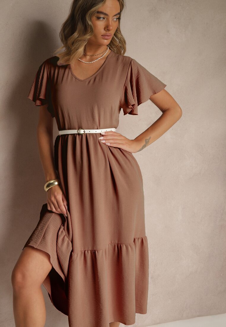 ann gissy Rochie Maro Evazată cu Viscoză în Stil Casual Filarenna