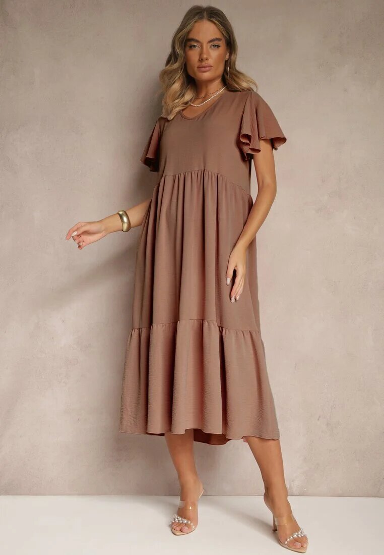 ann gissy Rochie Maro Evazată cu Viscoză în Stil Casual Filarenna